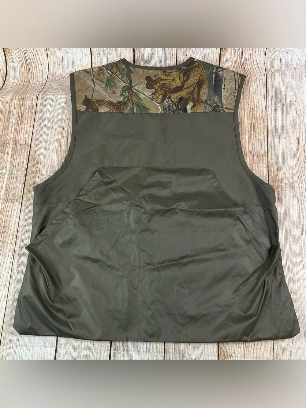 Mens Game Winner Brown Realtree Camo Full Zip Hunting Light Vest Size Small